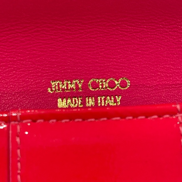 Jimmy Choo Pink Patent Leather Wallet/Clutch authentication papers, box, duster. - Picture 3 of 16